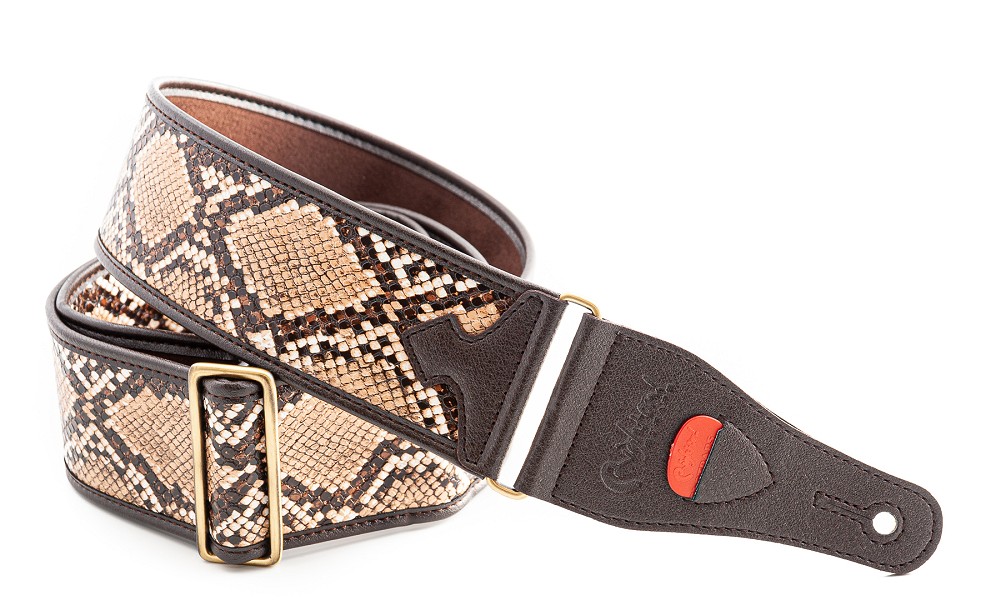 Guitar strap, faux leather shoulder strap, imitating the texture of zebra skin. Model SNAKE II